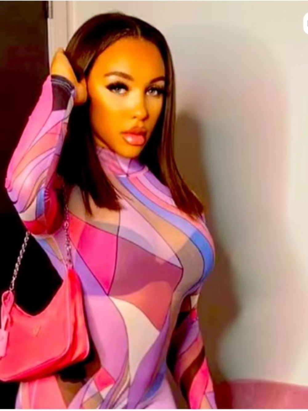 Colorful Pink & Purple Swirl Bodycon Romper